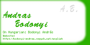 andras bodonyi business card